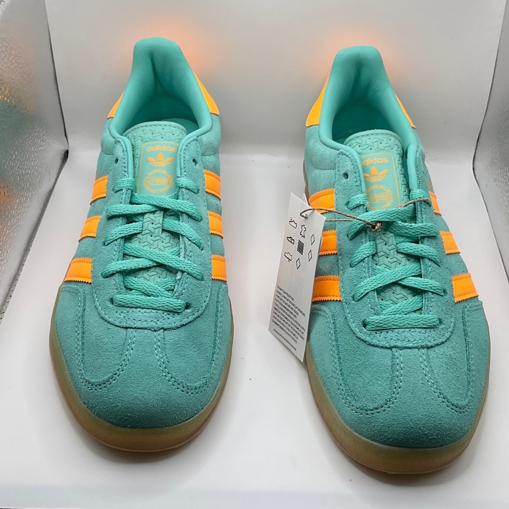 Adidas Women's NEW with Box Aqua and Orange Gazelle Athletic Shoes, Size 8 - Picture 2 of 7